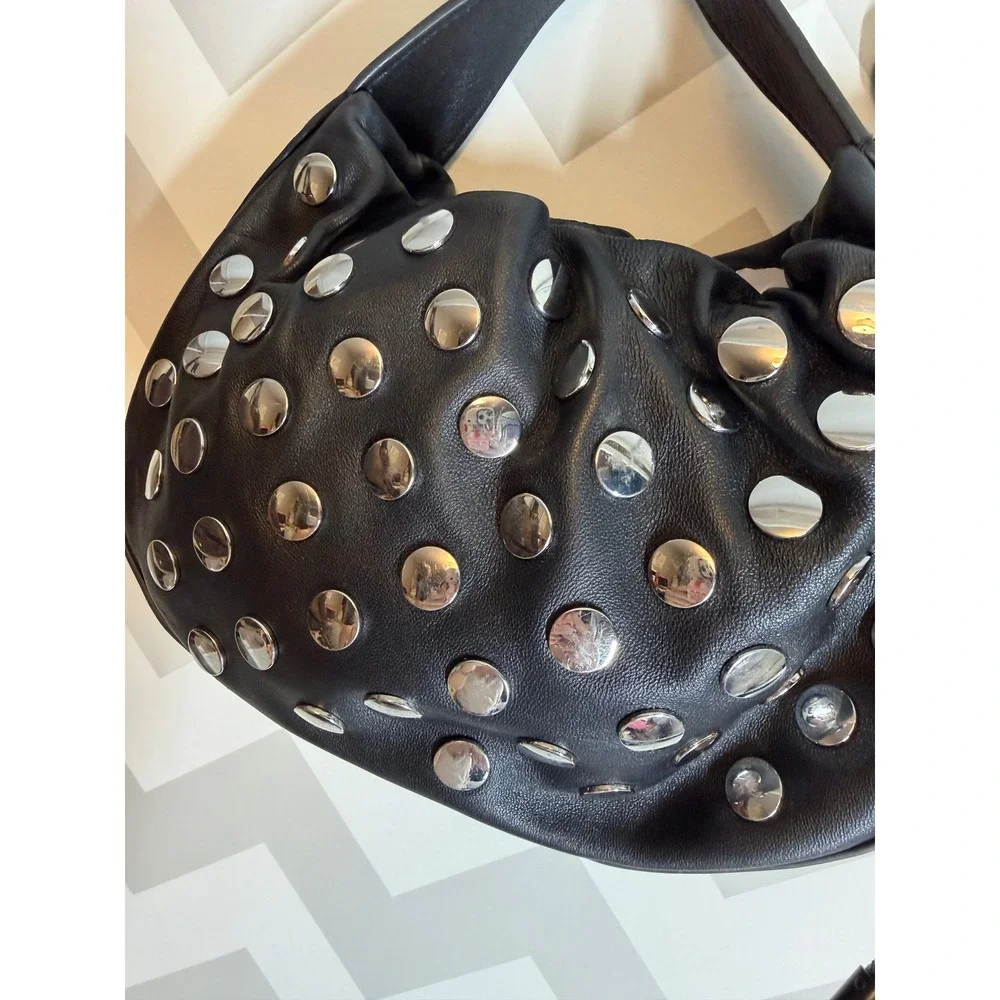 3.1 Phillip Lim Black Leather Studded Origami Mini Bag Hobo Handbag